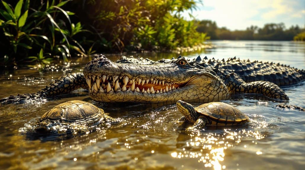 crocodiles consume turtle prey