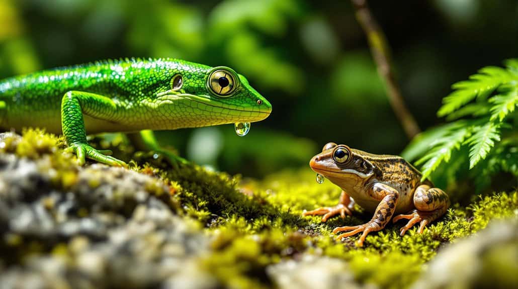 lizards consuming small frogs